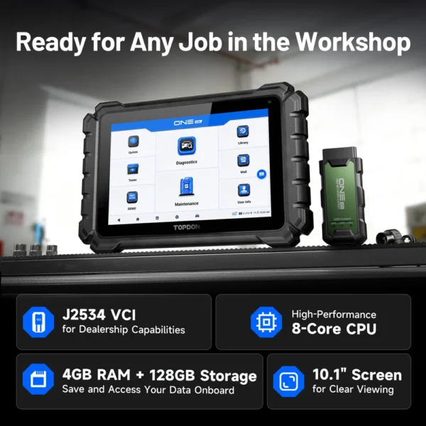 S6f91fbbf1b404c6681b0e116810d4e39x.webp TOPDON ONE Lite Outils de diagnostic automobile tous systèmes Codage ECU Test actif 50 réinitialisations Scanner OBD2 CANFD & DOIP Scanner de topologie OE