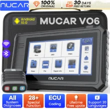 Outil de diagnostic OBD2 MUCAR VO6, scanner OBD2 CAN FD pour diagnostic de tous les systèmes automobiles, 28 réinitialisations, mise à jour gratuite à vie