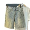 Short en jean rétro de luxe léger style Y2K, coupe ample, style hip-hop, pour homme et femme.