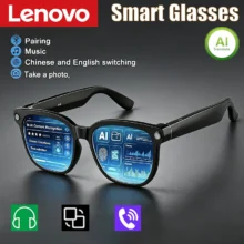Lunettes intelligentes Lenovo AI 800W avec caméra 4K HD, traduction en temps réel, appels, enregistrement musical, idéales pour les voyages et les activités de plein air Nouveauté
