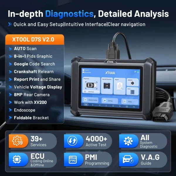 Outil D7S V2.0 D7 OBD2 Scanner Automotivo Outil de diagnostic automobile OBD 2 Scanner bidirectionnel Codage ECU CAN FD DOIP FCA 39 Réinitialisation