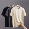 Men's t-shirts 2025 Summer Oversize Cotton T-Shirt Casual High Quality Short Sleeves Tee Shirt Men Basic Solid color Sports Tops