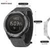 Montre-bracelet numérique pour homme NORTH EDGE ALPS en fibre de carbone, résistante aux chocs, de type militaire, ultra-légère, avec boussole et étanche jusqu'à 50 m de profondeur.