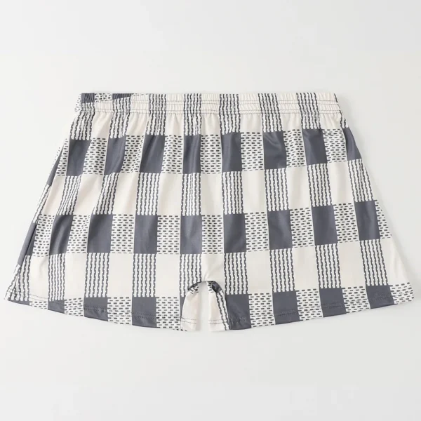 Lot de 5 pantalons Aro à carreaux imprimés, amples et respirants, à coins plats, pour un confort et une tenue décontractée, même pour les personnes âgées. Boxers pour hommes.
