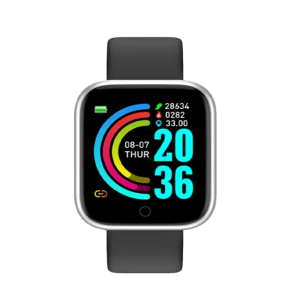 Montre connectée sport pour femme et homme, avec lecteur de musique intégré, suivi d'activité, podomètre et réveil (Y68 D20).