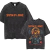 T-shirts délavés à l'effigie de l'album « Toxicity » de System of a Down, style rock, oversize, vintage, alternatif, metal.