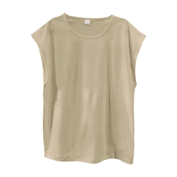 Independent station 24 cross-border men's summer new sleeveless t-shirt youth casual loose solid color thin shoulder t-shirt spo
