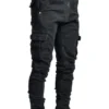 Jean cargo homme neuf, couleur unie, multipoches, taille mi-haute, grandes tailles, coupe décontractée, idéal au quotidien.