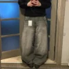 Jeans baggy délavés à imprimé lettres streetwear vintage pour femmes, style Y2K Harajuku hip-hop gothique, pantalon taille haute à jambes larges