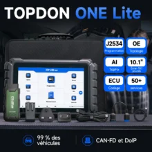 S83839c2b3a5c4285af85e047c827f6a53.webp TOPDON ONE LITE Scanner OBD2 automobile - Outil de diagnostic complet des systèmes automobiles - 50 réinitialisations - CANFD - DOIP - Codage ECU - Test actif - FCA - SGW - VAG