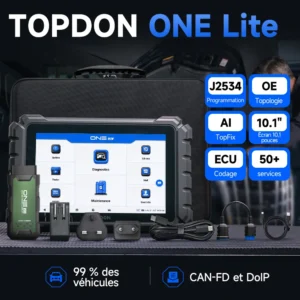 TOPDON ONE LITE Scanner OBD2 automobile - Outil de diagnostic complet des systèmes automobiles - 50 réinitialisations - CANFD - DOIP - Codage ECU - Test actif - FCA - SGW - VAG