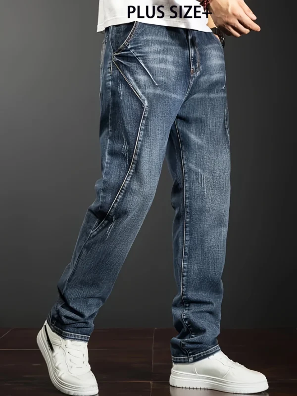 Pantalons en jean grande taille pour homme, tailles 2XL à 6XL, coupe droite, stretch, style décontracté, idéal pour le travail et le printemps-été.