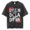 T-shirts délavés à l'effigie de l'album « Toxicity » de System of a Down, style rock, oversize, vintage, alternatif, metal.