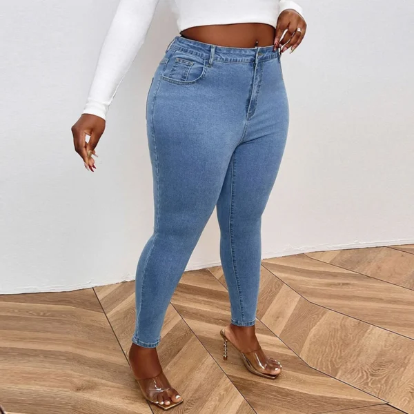Jean skinny délavé rétro grande taille Benuynffy pour femme, collection printemps-été 2025, style streetwear décontracté, longueur cheville.