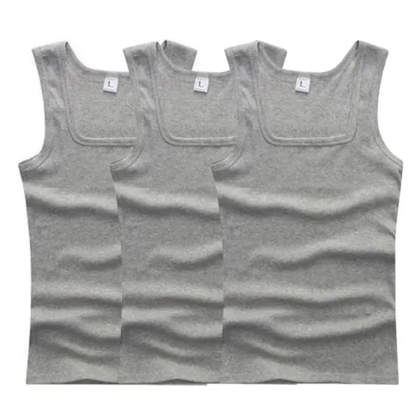 Hot Men's Tank Tops Fitness Vest Basic Elastic Sleeveless T-shirt Cotton Bodybuilding Man Clothing 3pcs/set Gym Clothing Man