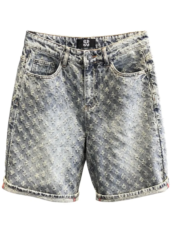 Short en jean rétro de luxe léger style Y2K, coupe ample, style hip-hop, pour homme et femme.
