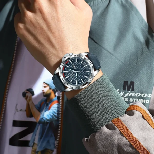 Montre-bracelet POEDAGAR Original pour homme, de luxe, étanche, lumineuse, date et jour de la semaine, à quartz, en cuir, style sport.