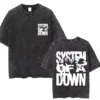 T-shirts délavés à l'effigie de l'album « Toxicity » de System of a Down, style rock, oversize, vintage, alternatif, metal.