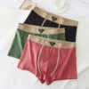 Ensemble de 3 sous-vêtements pour homme 100 % coton, automne-hiver, nouveauté 10A, boxers antibactériens, coupe ample et confortable, caleçons quadrangulaires.