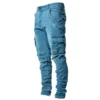 Jean cargo homme neuf, couleur unie, multipoches, taille mi-haute, grandes tailles, coupe décontractée, idéal au quotidien.