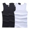 Hot Men's Tank Tops Fitness Vest Basic Elastic Sleeveless T-shirt Cotton Bodybuilding Man Clothing 3pcs/set Gym Clothing Man
