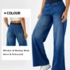 Jeans pour femmes, nouveau modèle à taille élastique, pantalon ample et extensible à jambes droites, tendance, confortable et polyvalent, coupe croisée.
