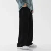 Jeans homme 2025, style coréen, pantalon décontracté étudiant, coupe droite ample, jambes larges, noir, gris, bleu