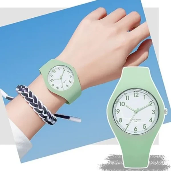 Montre Forrader avec bracelet en silicone pour femmes et filles, grand cadran, étanche, sportive, tendance, décontractée, simple, mouvement à quartz.