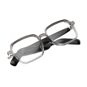 Lunettes intelligentes transparentes SG22 avec Bluetooth 5.4, audio à oreille ouverte, assistant vocal, chargement USB-C, légères et confortables