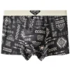 Ensemble de 4 pièces pour homme : short de sport, boxer et caleçon, motif graffiti, en coton. Sous-vêtements pour homme.