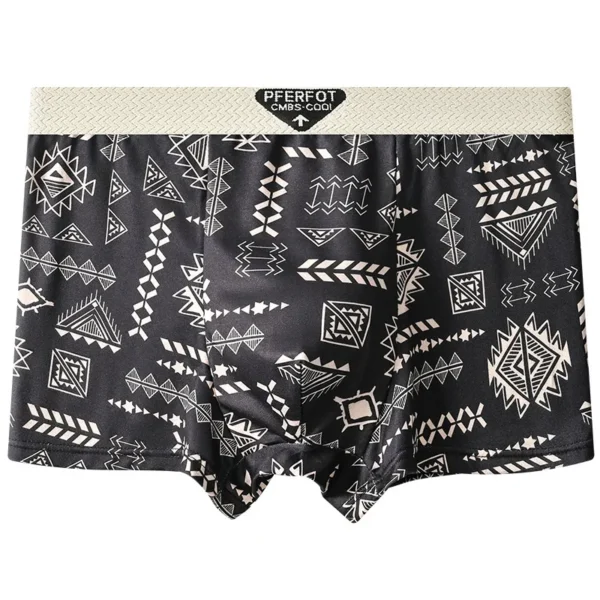 Ensemble de 4 pièces pour homme : short de sport, boxer et caleçon, motif graffiti, en coton. Sous-vêtements pour homme.