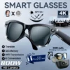 Lunettes intelligentes pour hommes avec caméra 4K HD 800 W, batterie externe 3600 mAh, traduction multilingue (plus de 100 langues), enregistrement vidéo, lecteur de musique et fonction appel.