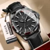 Montre-bracelet POEDAGAR Original pour homme, de luxe, étanche, lumineuse, date et jour de la semaine, à quartz, en cuir, style sport.
