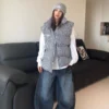 Jean ample et décontracté pour femme, style années 2000, bleu délavé, pantalon cargo vintage à jambes larges, pantalon oversize style années 2000