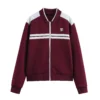 Ensemble veste vintage automne pour femme, col rond, fermeture éclair, pantalon taille élastique, collection printemps-automne 2025, style streetwear décontracté.