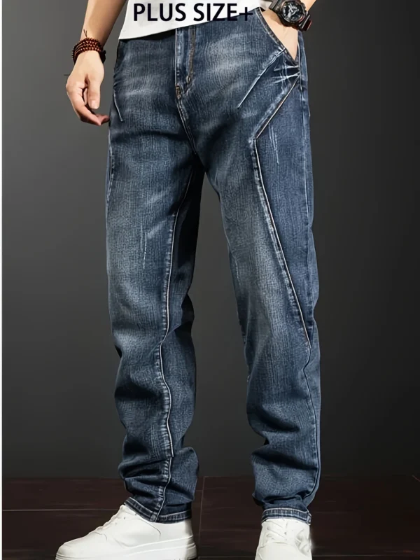 Pantalons en jean grande taille pour homme, tailles 2XL à 6XL, coupe droite, stretch, style décontracté, idéal pour le travail et le printemps-été.