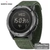 Montre-bracelet numérique pour homme NORTH EDGE ALPS en fibre de carbone, résistante aux chocs, de type militaire, ultra-légère, avec boussole et étanche jusqu'à 50 m de profondeur.