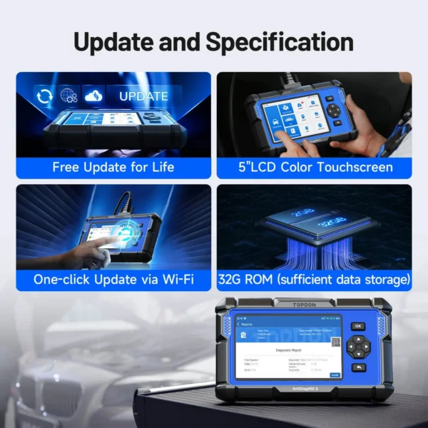 Scanner OBD2 FOXWELL NT716 (2026) : outil de diagnostic moteur et ABS/SRS avec 9 réinitialisations et contrôle bidirectionnel.