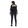 Ensemble de survêtement Weird Puss pour femme, 2 pièces, collection automne 2024 : veste fine zippée à cordon et legging assorti, style streetwear sportif.