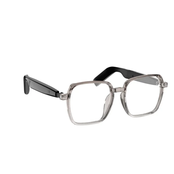 Sb8c88c07025346ef9cc3c589247a96fdQ.webp Lunettes intelligentes transparentes SG22 avec Bluetooth 5.4, audio à oreille ouverte, assistant vocal, chargement USB-C, légères et confortables