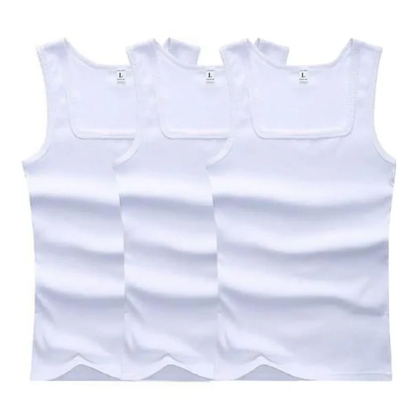 Hot Men's Tank Tops Fitness Vest Basic Elastic Sleeveless T-shirt Cotton Bodybuilding Man Clothing 3pcs/set Gym Clothing Man