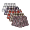 Lot de 5 pantalons Aro à carreaux imprimés, amples et respirants, à coins plats, pour un confort et une tenue décontractée, même pour les personnes âgées. Boxers pour hommes.