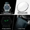 Montre-bracelet POEDAGAR Original pour homme, de luxe, étanche, lumineuse, date et jour de la semaine, à quartz, en cuir, style sport.