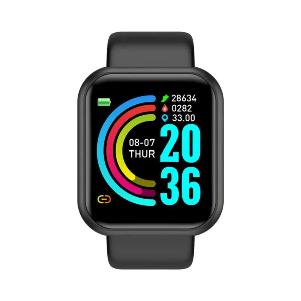 Montre connectée sport pour femme et homme, avec lecteur de musique intégré, suivi d'activité, podomètre et réveil (Y68 D20).