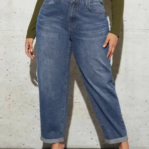 Jeans grande taille délavés pour femmes, jeans harem extensibles et amples, jeans taille haute pour femmes rondes jusqu'à 100 kg, collection 2023