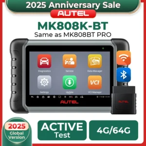 Scanner OBD2 Bluetooth bidirectionnel Autel MaxiCOM MK808K-BT, identique au MK808BT Pro MK808Z-BT, outil de diagnostic automobile
