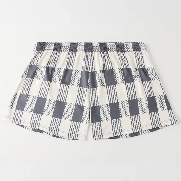 Lot de 5 pantalons Aro à carreaux imprimés, amples et respirants, à coins plats, pour un confort et une tenue décontractée, même pour les personnes âgées. Boxers pour hommes.