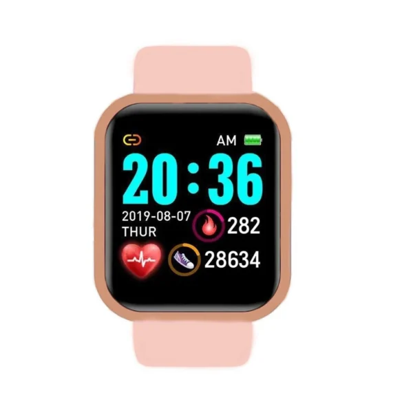 Montre connectée sport pour femme et homme, avec lecteur de musique intégré, suivi d'activité, podomètre et réveil (Y68 D20).