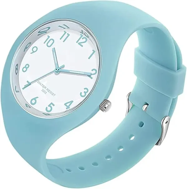 Montre Forrader avec bracelet en silicone pour femmes et filles, grand cadran, étanche, sportive, tendance, décontractée, simple, mouvement à quartz.