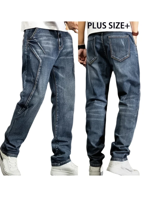 Pantalons en jean grande taille pour homme, tailles 2XL à 6XL, coupe droite, stretch, style décontracté, idéal pour le travail et le printemps-été.